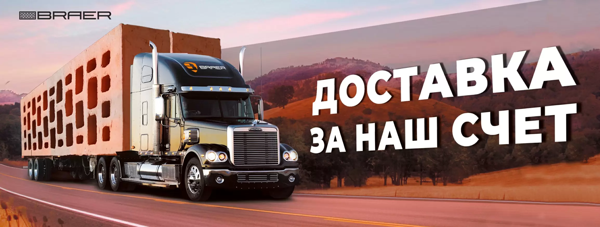 Доставка за 1 руб. на кирпич BRAER